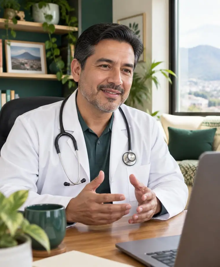 Médico en videoconsulta